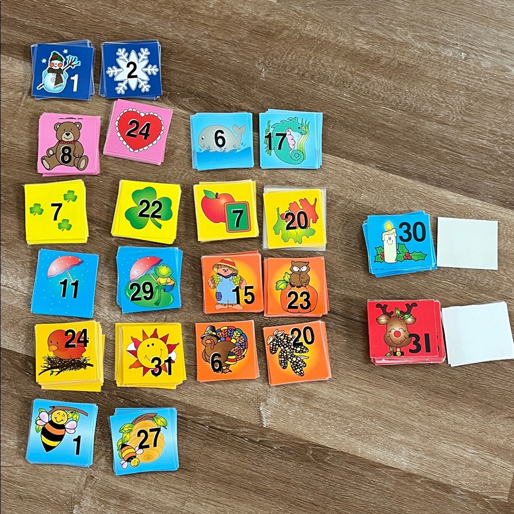 Monthly Numbers for Classroom Calendars Pocket Chart